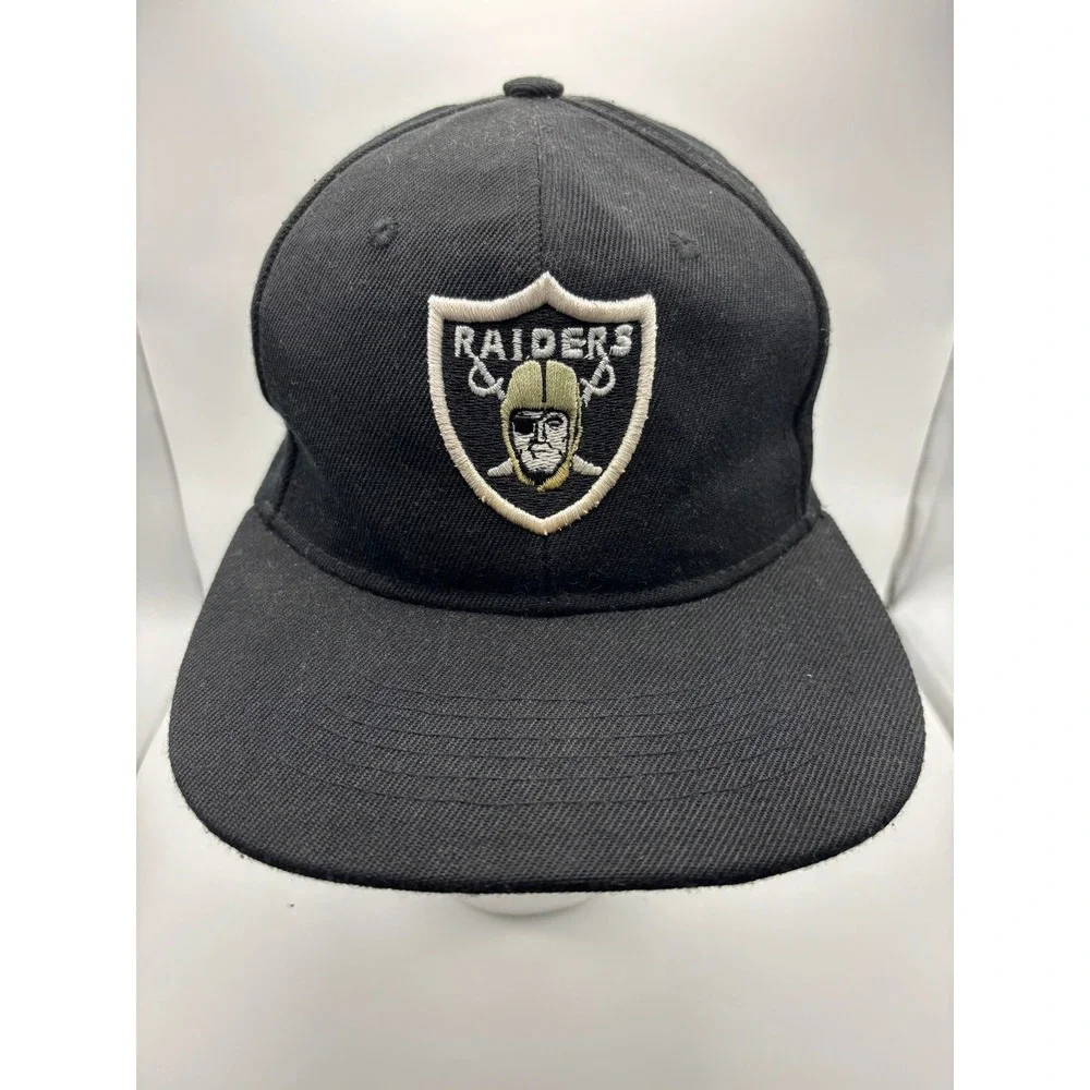 Vintage Style NFL Oakland Raiders Snapback Hat Black Embroidered Shield Logo